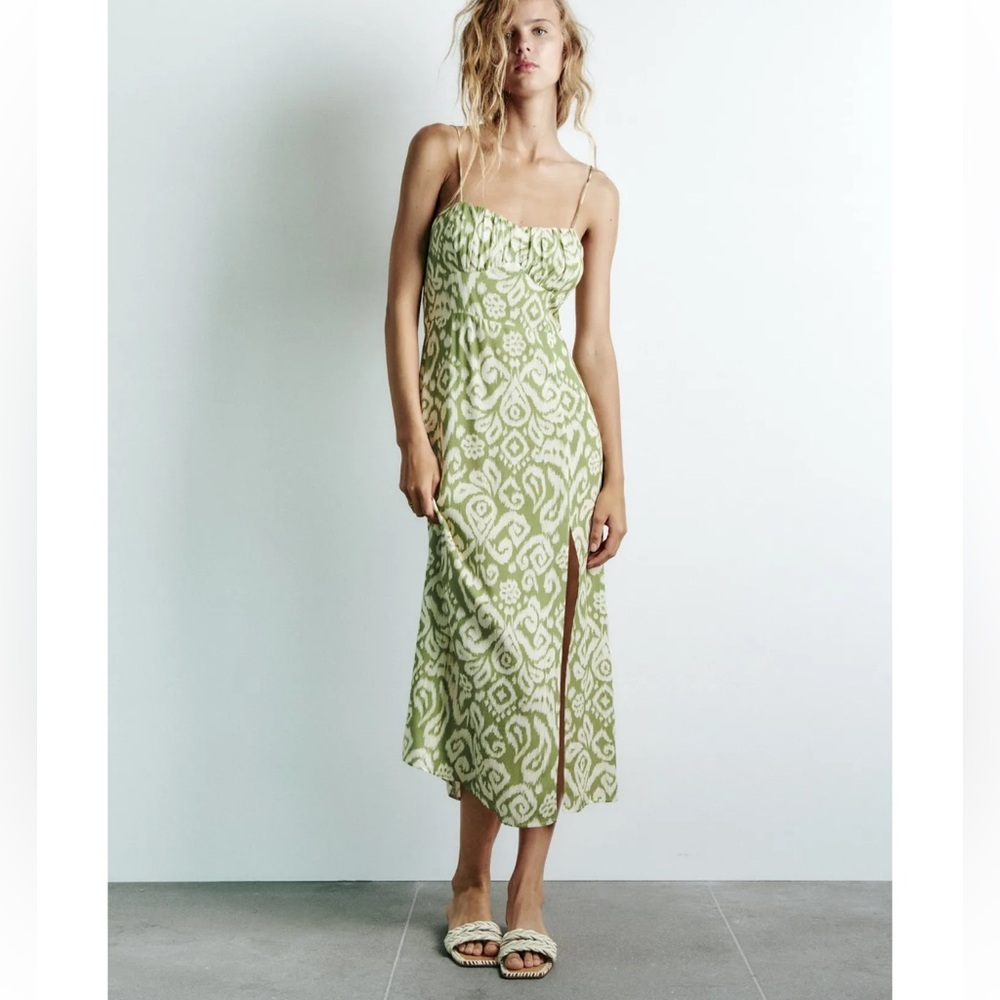 ZARA Printed Corsetry-Inspired Dress